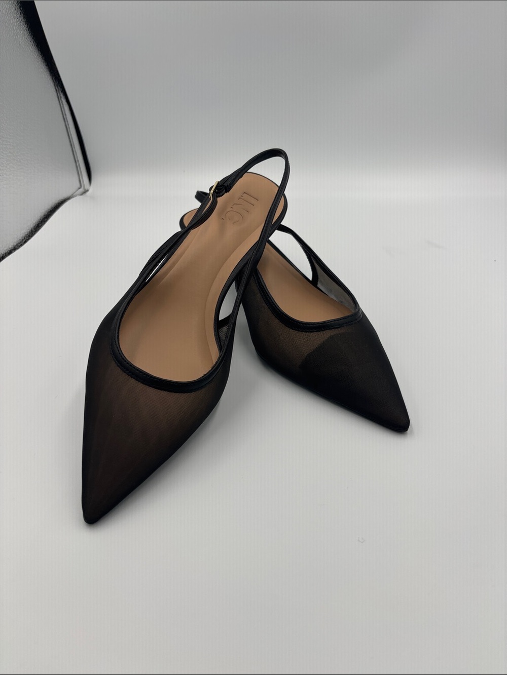 INC Black Mesh Slingback Pointed Toe Heels Size 7.5 Never Worn